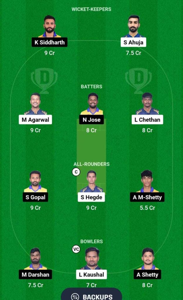 BB vs MD Dream11 team