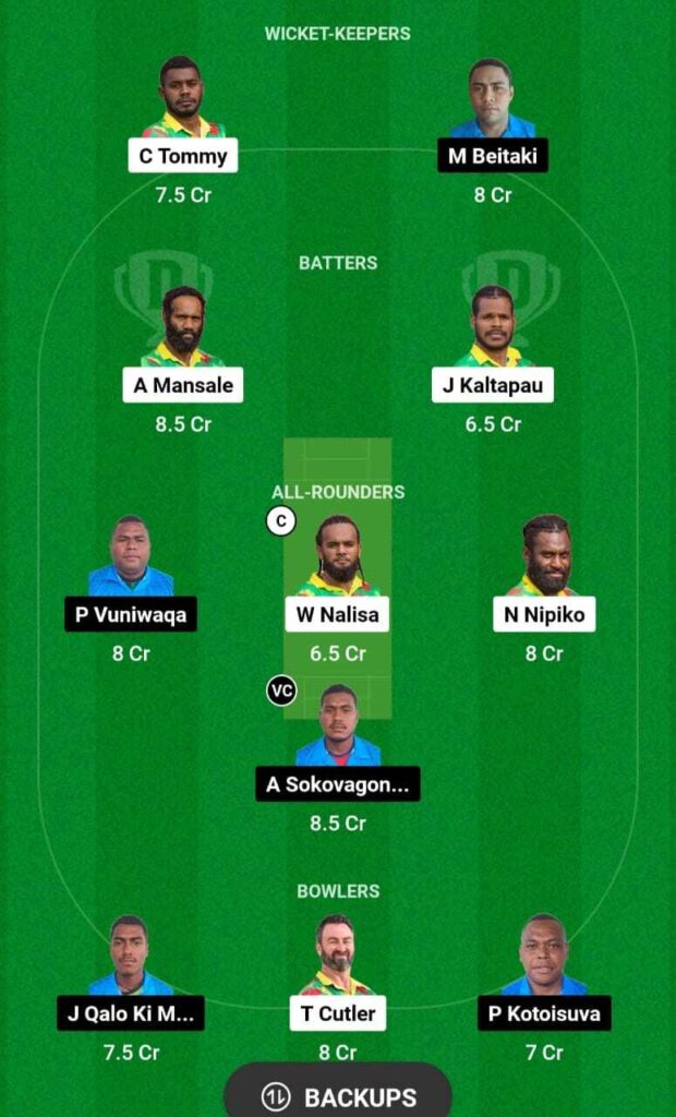 VAN vs FJ Dream11 team