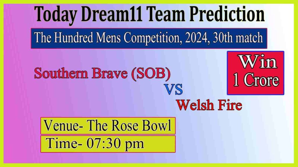 SOB vs WEF Dream11 team