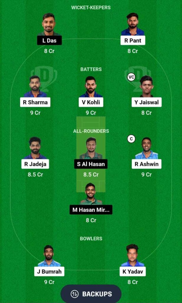 IND vs BAN Dream11 team