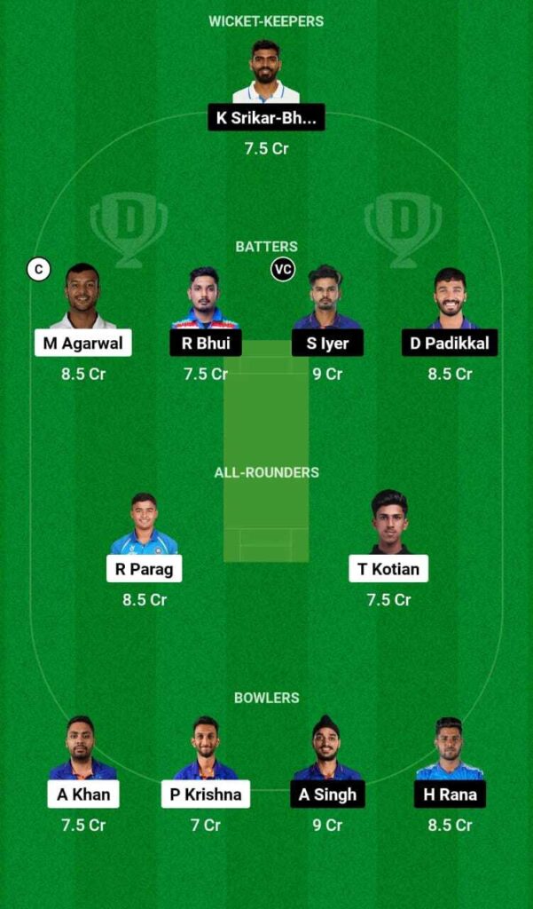 IN-A vs IN-D Dream11 team