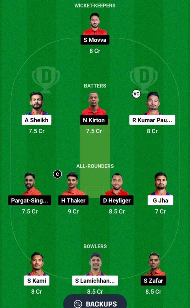 CAN vs NEP Dream11 team