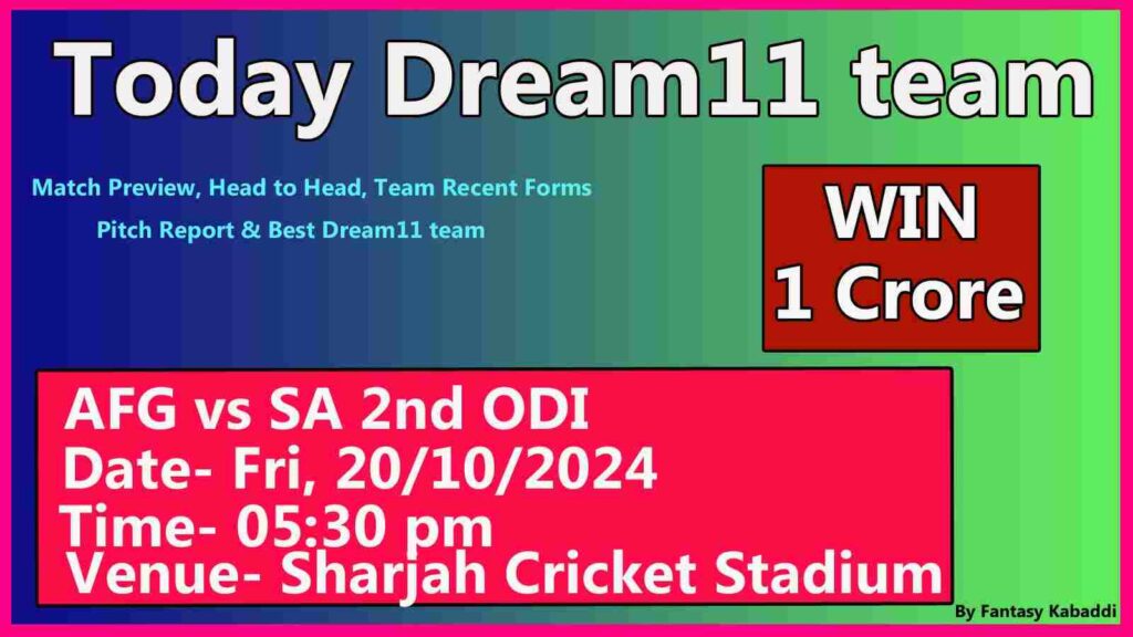 AFG vs SA best Dream11 GL team