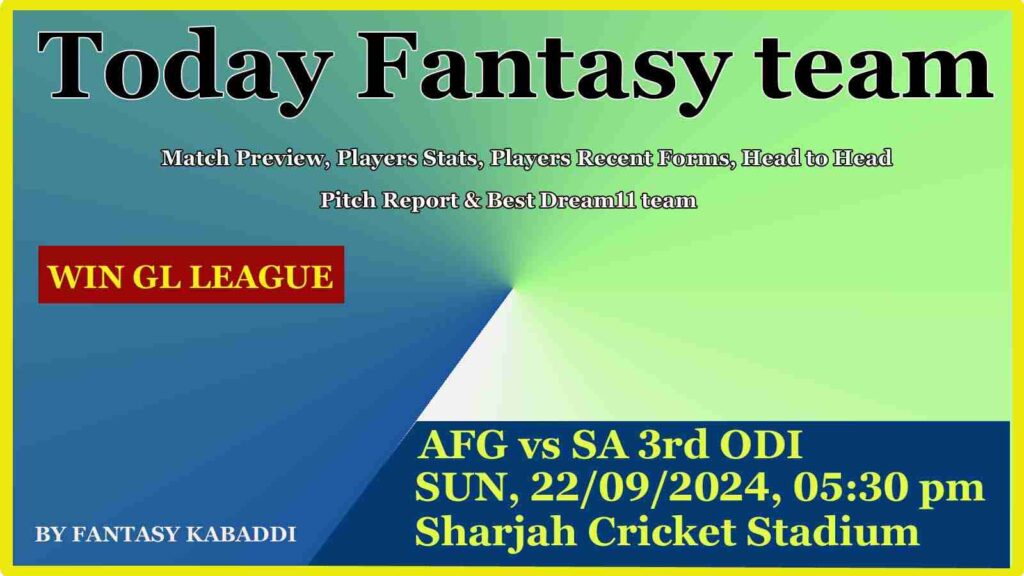 AFG vs SA Dream11 GL team