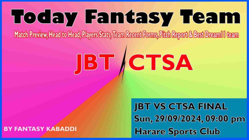 JBT vs CTSA Dream11 team