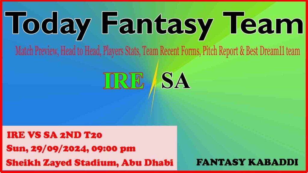 IRE vs SA Dream11 team