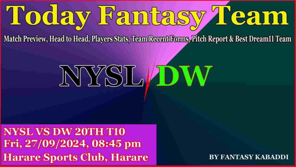 NYSL vs DW Dream11 team