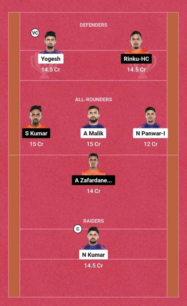 DEL vs MUM Dream11 team