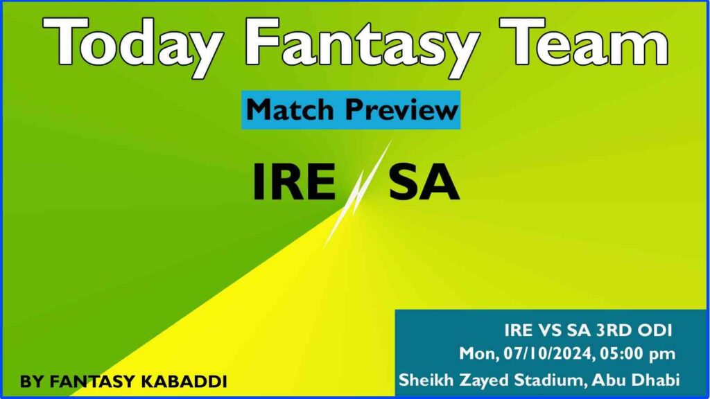 IRE vs SA Dream11 team