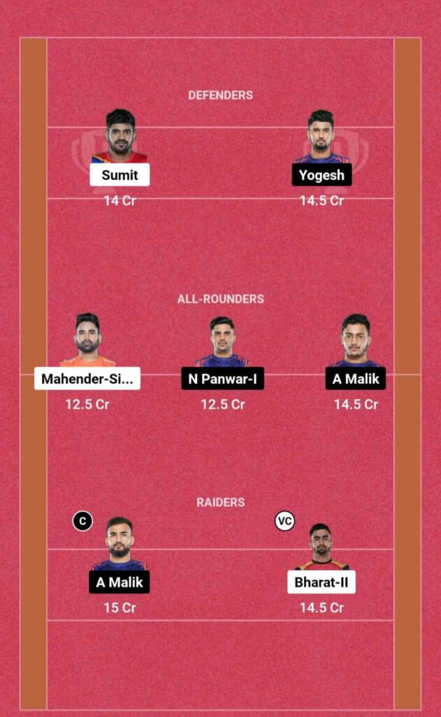 UP vs DEL Dream11 GL team