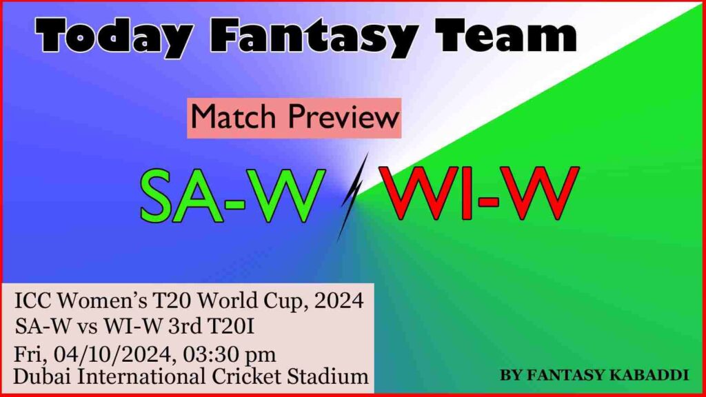 SA-W vs WI-W Dream11 team