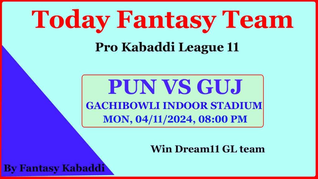 PUN vs GUJ Dream11 team