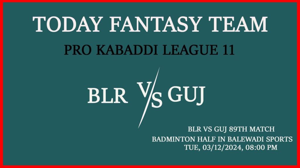 BLR vs GUJ Dream11 team