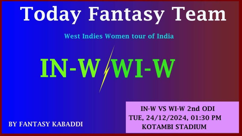 IN-W vs WI-W Dream11 team