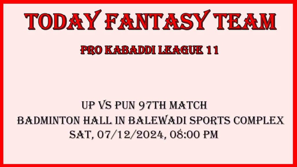 UP vs PUN Dream11 team