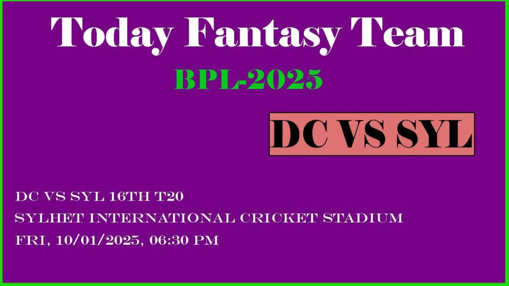 DC vs SYL Dream11 team