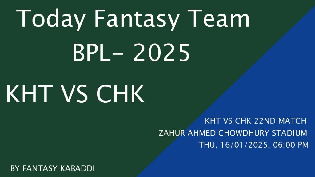 KHT vs CHK Dream11 team