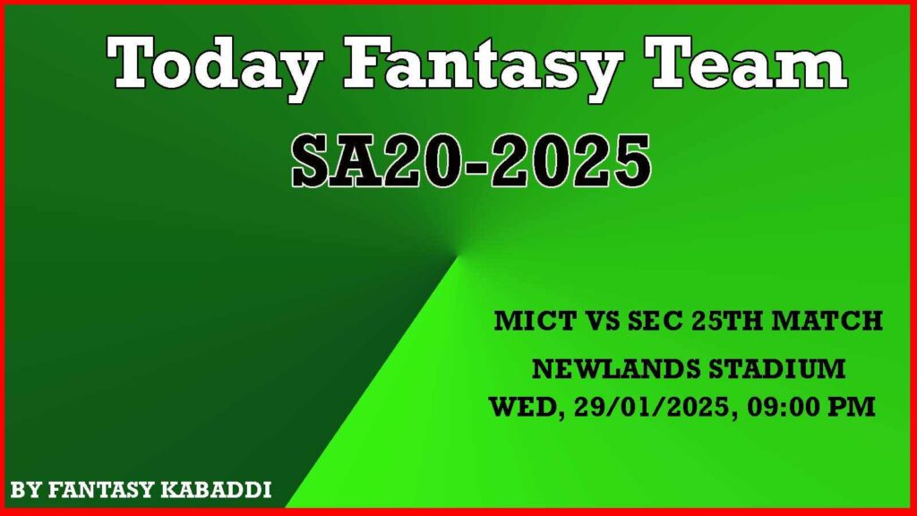 MICT vs SEC Dream11 team