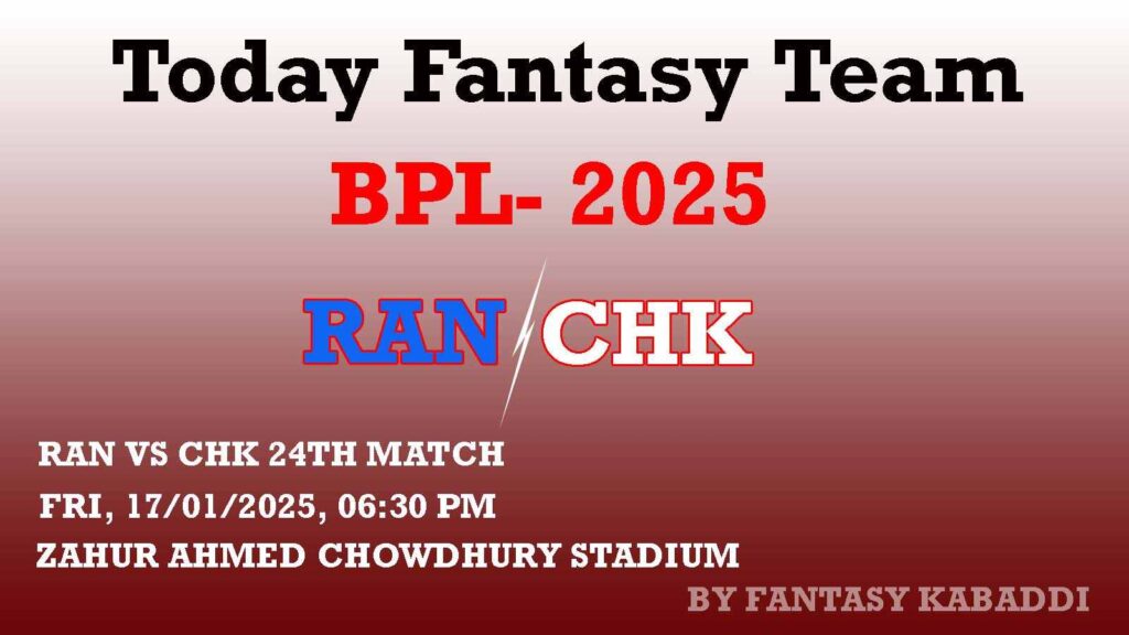 RAN vs CHK Dream11 team