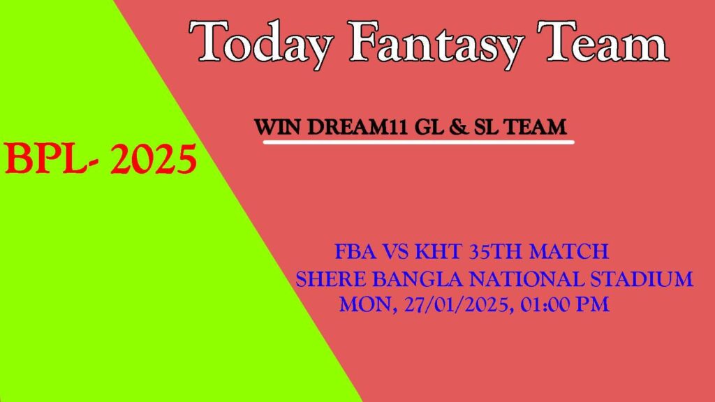 FBA vs KHT Dream11 team 