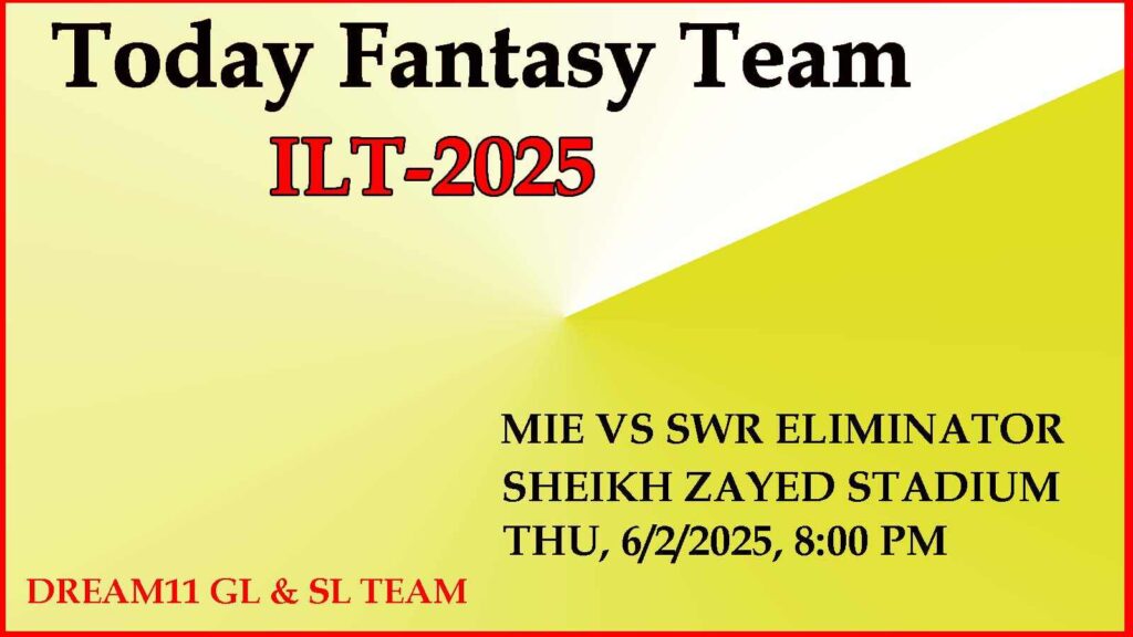 MIE vs SWR Dream11 team