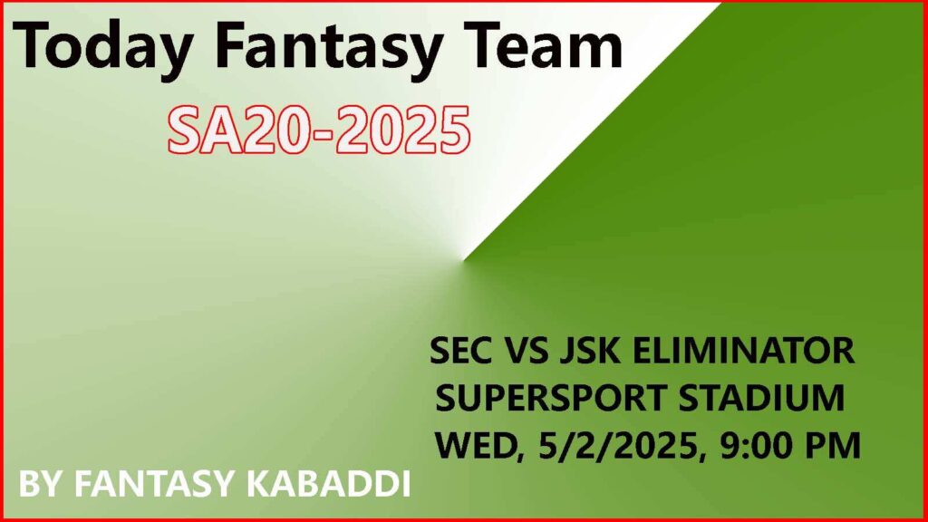 SEC vs JSK Dream11 team