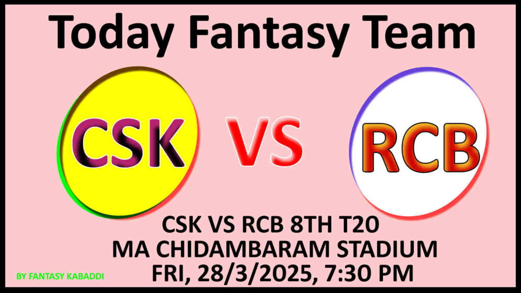 CSK vs RCB Dream11 team