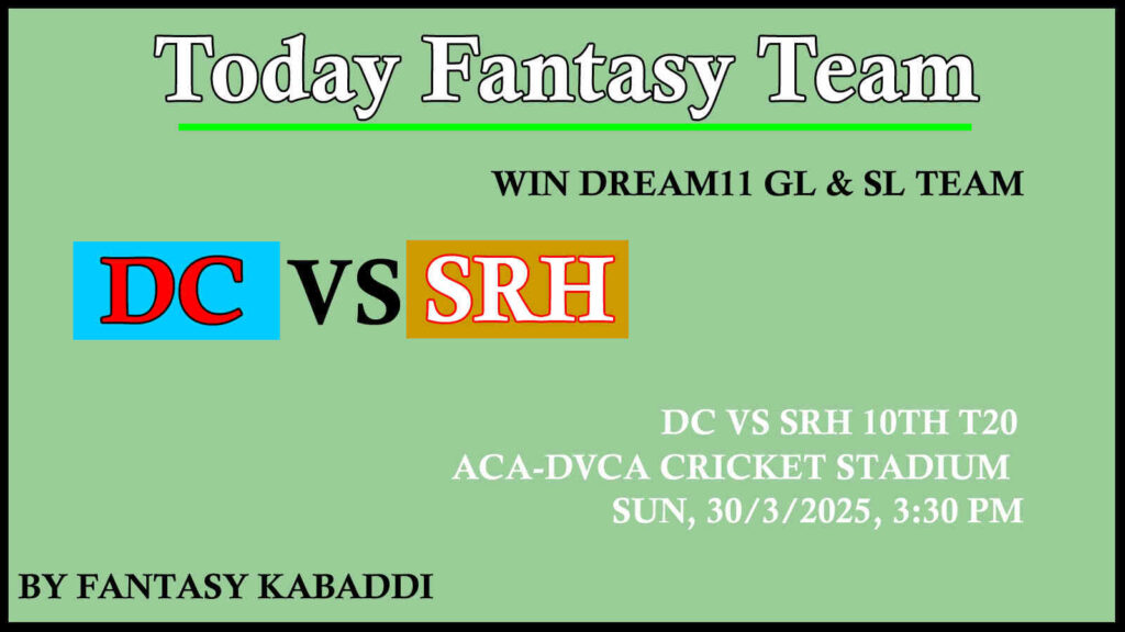 DC vs SRH Dream11 team