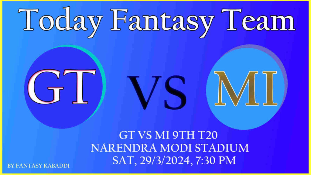 GT vs MI Dream11 team